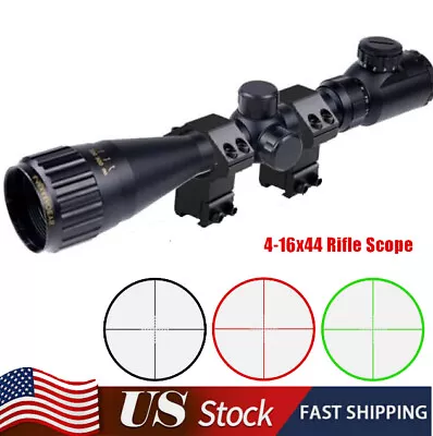 4-16x44 AOE Rifle Scope Crosshair Mil Dot Gun Scope Adjustable Objective + Mount • $37.99
