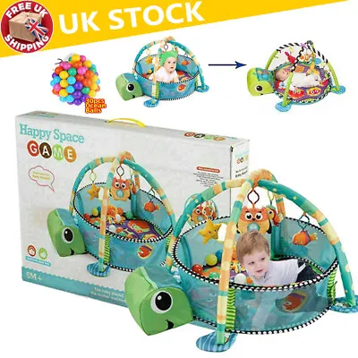 3 In 1 Turtle Activity Baby Infant Gym Play Floor Mat Ball Pit Toys Babies Kids • £23.90