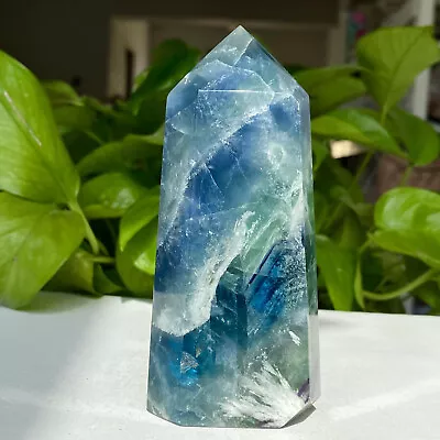 456G Atural Color Fluorite Quartz Crystal Obelisk Point Healing Wand • $0.99