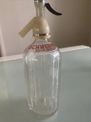 Vintage Schweppes Limited London Soda Syphon Glass Bottle 1950s • $25