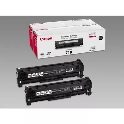 Original Canon 718 Black Toner Cartridge Twin Pack (2662B005AA) • £65