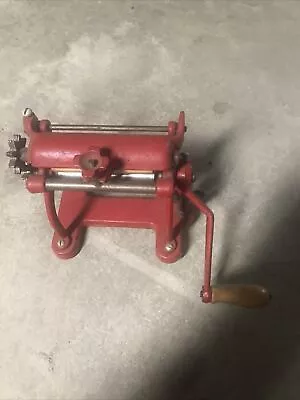 Antique Cast Iron Pasta Machine Red (Comes With 2 Cutters) • $142.50