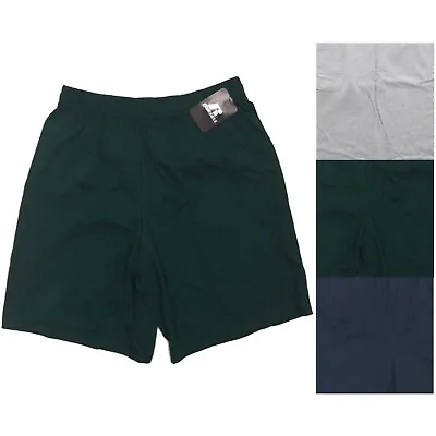 Russell Gym Shorts Men's Pro Cotton Big And Tall Workout Gym Short Drawstring • $14.99