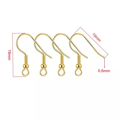 100PCS Sterling Silver Hooks Hypoallergenic Ear Wires DIY Earrings Jewelry AU • $3.96