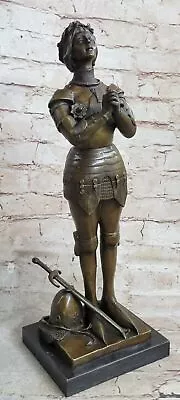 Signed Mercie Saint Joan Of Arc Bronze Marble Sculpture Statue Figurine Figure • $209.40