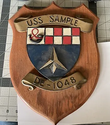 USS SAMPLE DE-1048 Plaque.  Vintage • $10