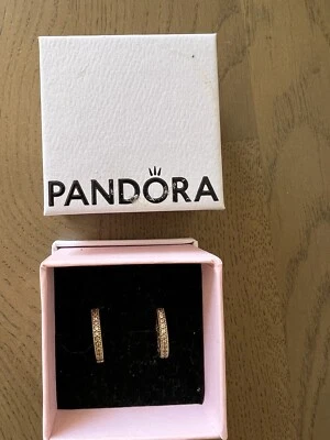 $45 • Buy Pandora Shine Pavé Heart Huggie Hoop Earrings - 266317C01 - 14kt Y/Gold Plated