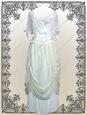 Victorian Civil War Steampunk Gothic Wedding Alice In Wonderland Ivory Top Skirt • $94.99