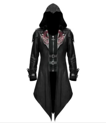 Medieval Retro Frock Coat Mens Steampunk Gothic Halloween Costume Tuxedo Coat • $95.82