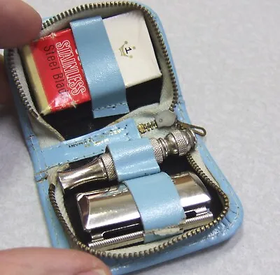 Vintage 1966 Gillette Travel Tech Razor Set In Case NICE CLEAN • $39
