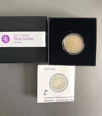 Finland Eino Leino 2 Euro Proof Coin 2016 New In Case + COA • $49.99
