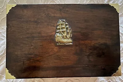  LAP DESK ANTIQUE SHIP CAPTAIN'S BOX With Funeral Commemoration • $395