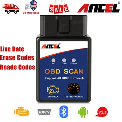 Ancel ELM327 OBD2 Scanner Car Engine Diagnostic Code Reader Scan For Android • $4.99