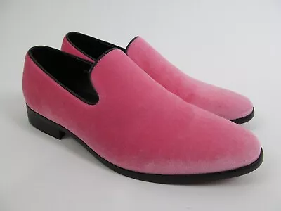 Pink Velvet Dress Shoes Mens Size 7.5 Alberto Fellini Loafers Slip On • $12.95