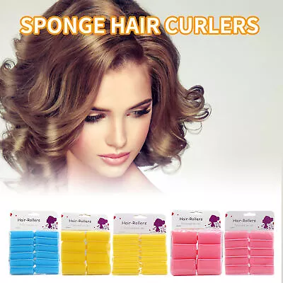 6/8/10/12x SPONGE HAIR ROLLERS Soft Foam Comfortable Sleep In Styling Wave Curle • $16.71