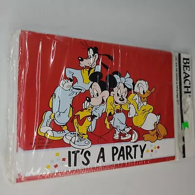 VTG New Walt Disney Party Invitations Mickey Mouse Pluto Minnie Donald Sealed • $8.98