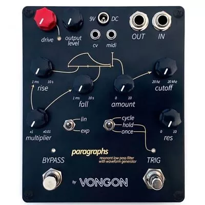 Vongon Paragraphs Analog 4-Pole Resonant Low Pass Filter Pedal (Demo / Open Box) • $269.10