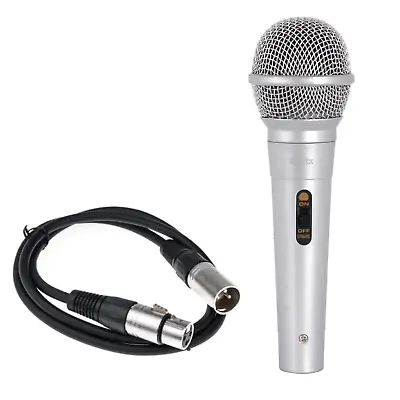 QTX Handheld Dynamic Karaoke Vocal Microphone With 3m XLR Cable (Silver) • £7.95