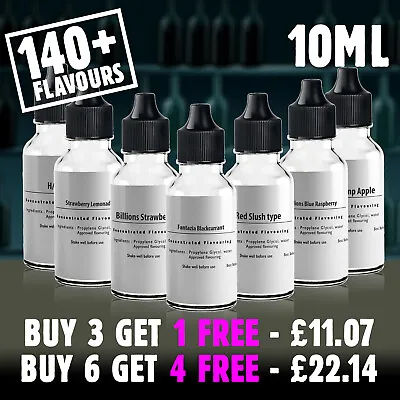 10ml E Liquid Flavour Concentrate DIY Vape Juice Mix Extra Strong UK Made PG 0mg • £3.69