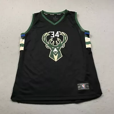 Milwaukee Bucks Jersey Boys XL Black Green Giannis Fanatics Basketball NBA Logo • $29.99