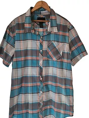 ONeill Short Sleeve Button Down Surf Plaid Embroidered ONeill Logo Mens Size XL • $12