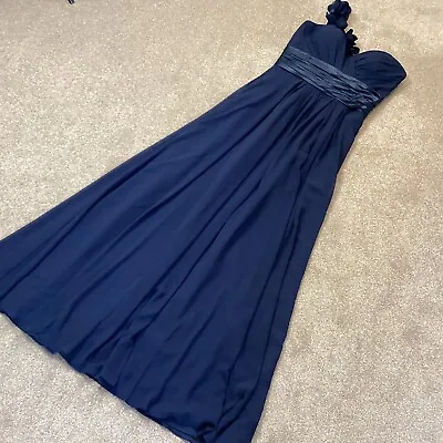 D’ZAGE Navy Bridesmaid Dress Off One Shoulder Dress Worn Once Size 8 • £27