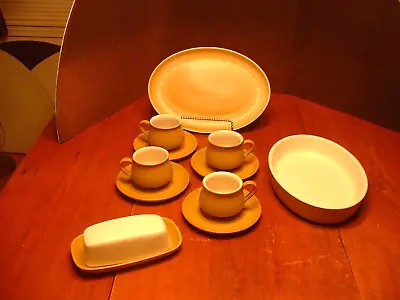 $95 • Buy Vintage Denby Pottery ODE Platter, C&S's, Butter Dish & Oval Serving Dish