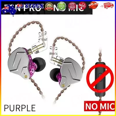 # ZSN Pro HIFI Bass Earbuds In Ear Monitor Headphones (Purple Without Mic) • $30.19