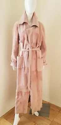 $12000 J. Mendel All Pink Shearling Long Trench Fur Coat W/ Matching Belt Sz S • $2445