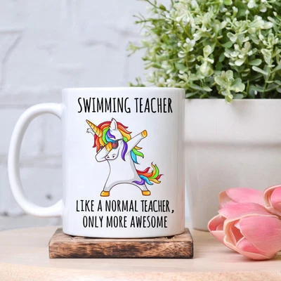 $26.99 • Buy Swimming Awesome Teacher Mug Unicorn Teacher Mug Gift For Teachers Teacher Gift