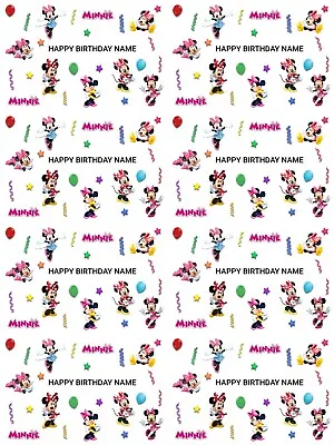 Minnie Mouse Personalised Birthday Gift Wrapping Paper 3 Designs ADD NAME • £4.19