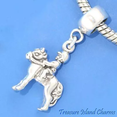 Child Riding Pony Horse 925 Solid Sterling Silver European Dangle Bead Charm • $24.95