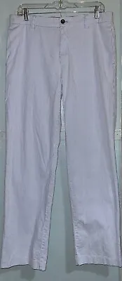 Izod Men’s Blue & White Seersucker Pants Slacks Straight Leg 32x32 Actual 34x32 • $12.99