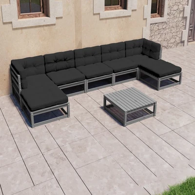 $663.99 • Buy VidaXL Garden Lounge Set Outdoor Sofa Furniture Wooden Patio Setting 8 Piece