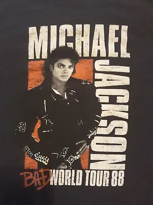 Michael Jackson Bad World Tour 88 Shirt Used Small Half Tshirt • $10.97