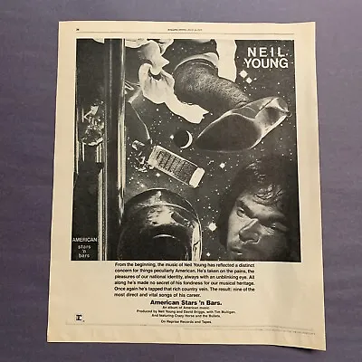 $15 • Buy Neil Young 'American Stars 'n Bars' Original 1977 13  X 10  Poster Type Advert