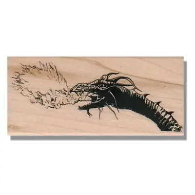 Dragon Breathing Fire RUBBER STAMP Fantasy Myth Monster Knight Medieval Animal • $11.94