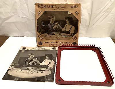 Vintage Homeside Metal Hand Weaving Loom & Hook In Original Box W/ Instructions • $19.99