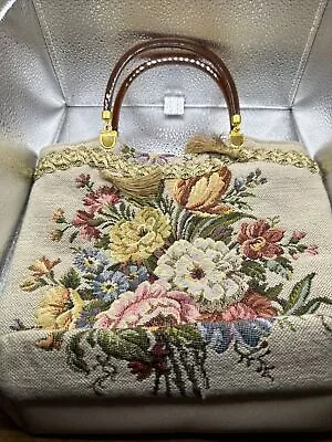 Vintage Woven Straw Raffia Small Purse Bag Colorful Floral Boho Natural (F1) • $29.99