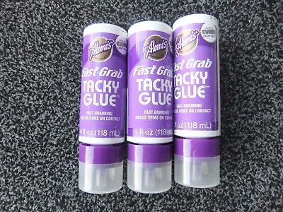 Pack Of 3 X Aleenes Fast Grab Tacky All Purpose Glue 4oz • £12.99