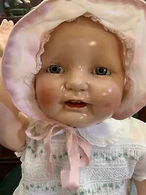 Vintage HORSMAN BABY DIMPLES COMPOSITION CLOTH DOLL 25in Crier Works BEAUTIFUL • $189.99