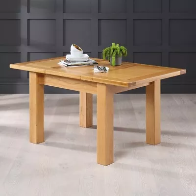 Solid Oak Small Extension Dining Table Seats 4 To 6-SLIGHT SECONDS -UK38-F883 • £349