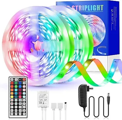 32FT Flexible Strip Light 3528 RGB LED SMD Remote Fairy Lights Room TV Party Bar • $12.95