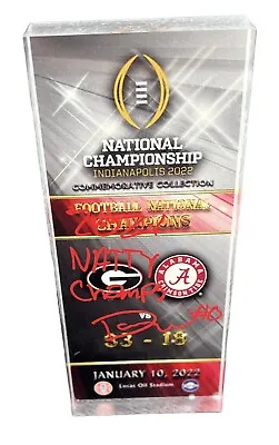 Darnell Washington Autographed UGA 2021 National Champs Acrylic 3D Ticket • $129.99