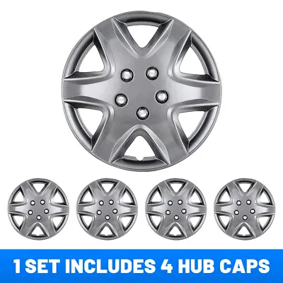 $29.99 • Buy 4PCS 15  Universal Silver Lacquer Wheel Rim Covers HubCaps Snap On Car Truck SUV