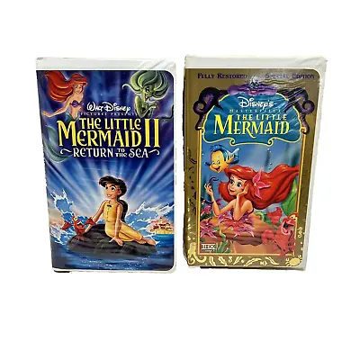 Vintage Disneys The Little Mermaid And Return To The Sea VHS Video Tapes Lot 2 • $10.18