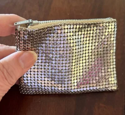 Vintage Silver Mesh Rosary Bag~ Zipper Pouch ~Coins VG • $19.99