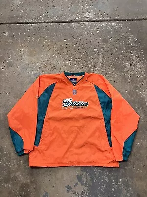 Vintage 90’s Reebok NFL Miami Dolphins Crewneck Windbreaker Size XL • $29.99