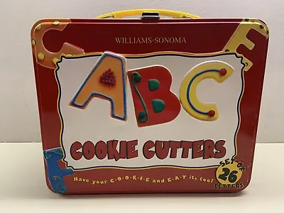 Williams-Sonoma ABC Cookie Cutters Set Of 26 Letters W/Lunchbox Container • £13.61