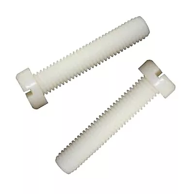 Nylon Plastic Slotted Pan Head Screws / Bolts / Fasteners Sizes M2 - M10 • £3.99